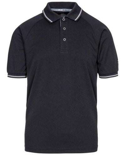 Trespass Bonington Korte Mouw Actief Poloshirt (zwart/platinum) - Blauw
