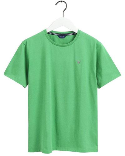 GANT Heren T-shirt Met Bemanninghals | Origineel - Groen