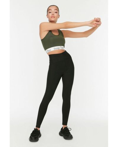 Trendyol Vrouwen Hoge Taille Mager Sportlegging - Zwart