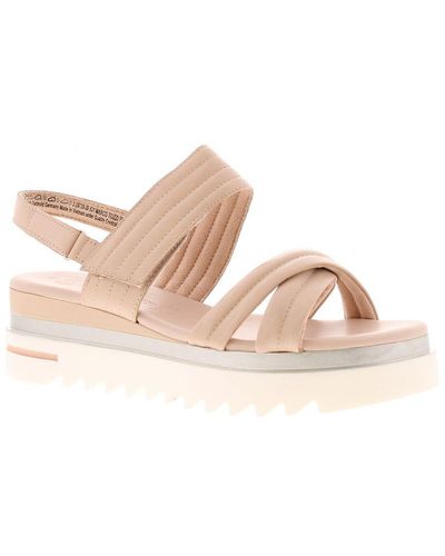 Marco Tozzi Sandals Platform Chunky Wedge Mailyn Leather Rose - Pink