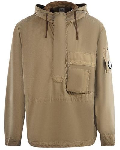 C.P. Company Flat Nylon Lead Grey Overshirt Jacket - Naturel