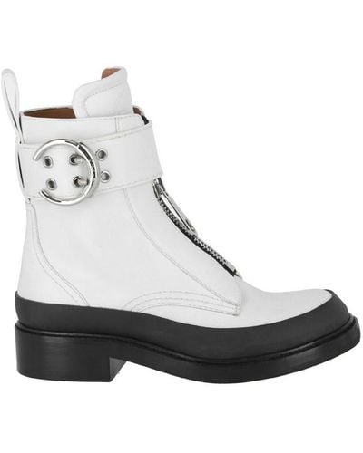 Chloé Roy Leather Ankle Boots - White
