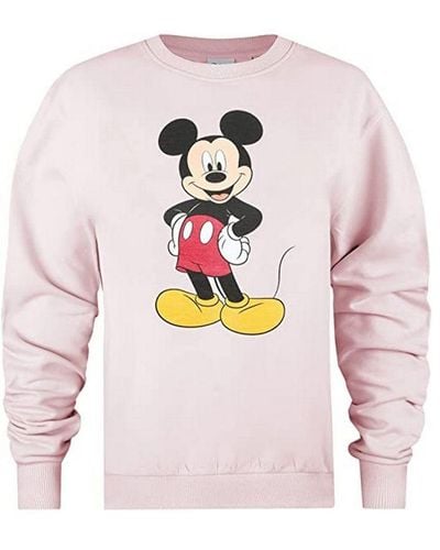 Disney Ladies Boss Mickey Mouse Sweatshirt (Pale//) - Pink