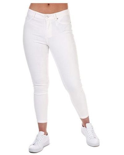 Vero Moda Witte Hot Seven Push Up Ankle-jeans Voor