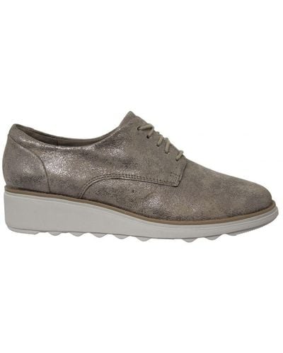 Clarks Sharon Crystal Pewter Shoes - Grey
