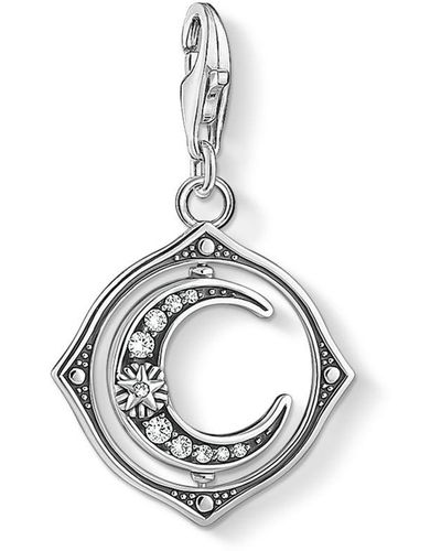 Thomas Sabo ́s Charm Pendant Moon Silver - Metallic