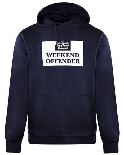 Weekend Offender Long Sleeve Hm Service Classics Hoodie Wohd100 Cotton - Blue