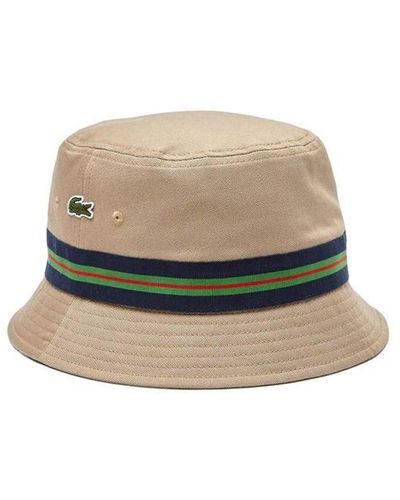 Lacoste Bucket Hat Voor Croco Origineel Logo Op De Zijkant - Naturel