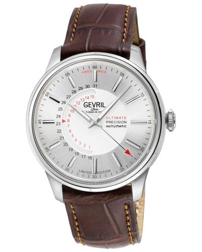 Gevril Guggenheim Automatic 316l Stainless Steel Satin Dial - Grey