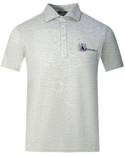 Aquascutum Aldis Brand London Logo Polo Shirt - Grey