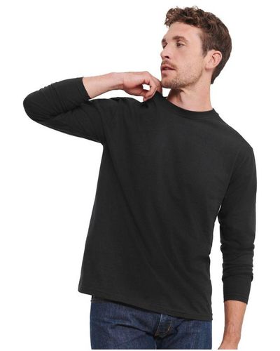 Russell Classic Long-Sleeved T-Shirt () - Black