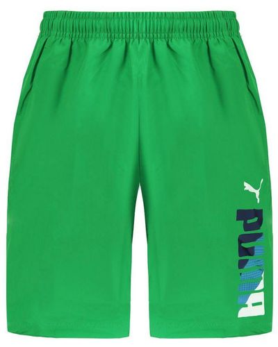 PUMA Fun Green Woven Bermuda Shorts