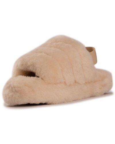 Aus Wooli Australia Sorrento-sandalen Van Schapenvachtwol Voor - Naturel