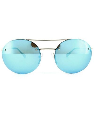 Prada Sunglasses 54Rs Zvn5M2 Pale Mirror Metal - Blue