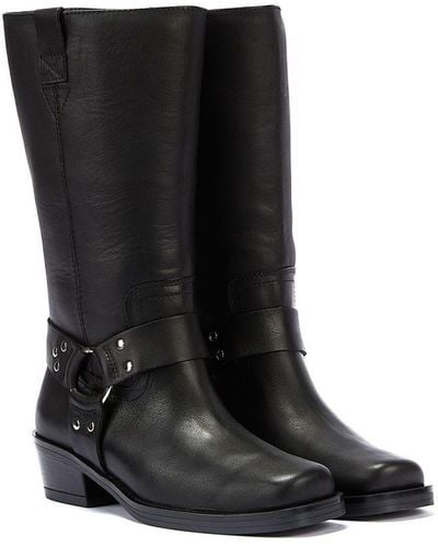Bronx Trig-ger Harness Leather Black Boots