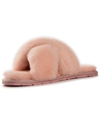 Aus Wooli Australia Sheepskin Wool Brighton Slippers - Pink