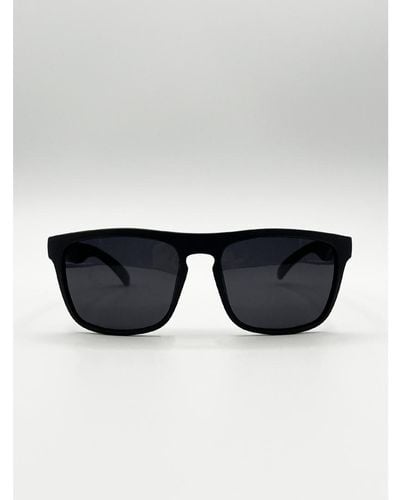 SVNX Matte Wayfarer Sunglasses - Black