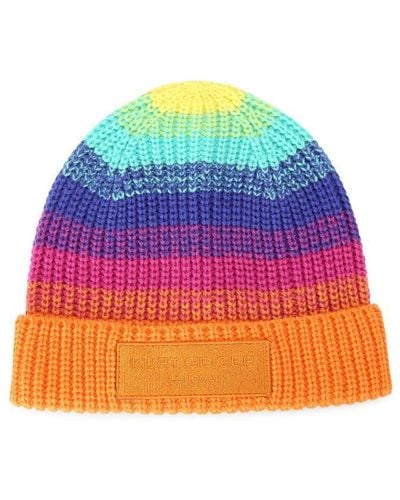 Kurt Geiger Rainbow Beanie Hat - Pink