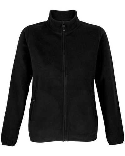 Sol's Ladies Factor Microfleece Recycled Fleece Jacket () - Black