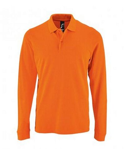 Sol's Perfecte Lange Mouw Pique Polo Shirt (oranje)