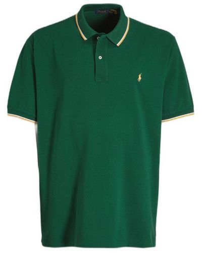 Polo Ralph Lauren Big & Tall +size Slim Fit Polo Met Contrastbies New Forest - Groen