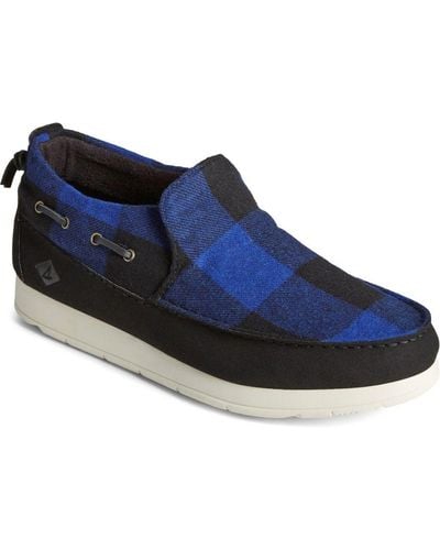 Sperry Top-Sider Moc-Sider Buffalo Check Slip On Shoes - Blue