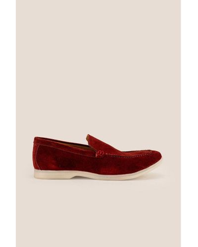 Oswin Hyde Cole Suede Loafer - Red