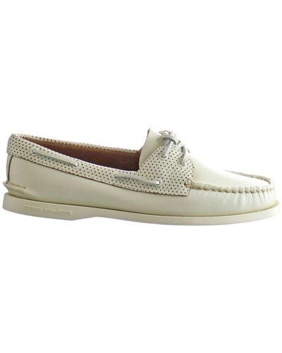 Sperry Top-Sider A/0 2-eye Pin Perf White Shoes Leather