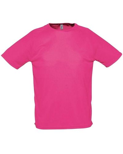 Sol's Sporty Short Sleeve Performance T-Shirt (Neon) - Pink
