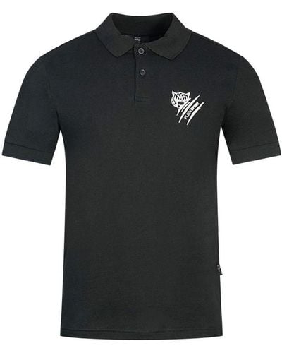 Philipp Plein Tiger Slash-logo Zwart Poloshirt