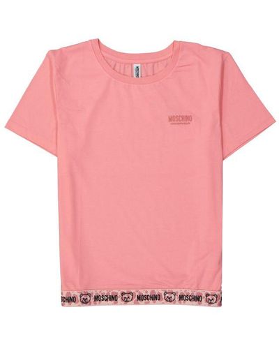 Moschino Ondergoed Katoenen T-shirt - Roze