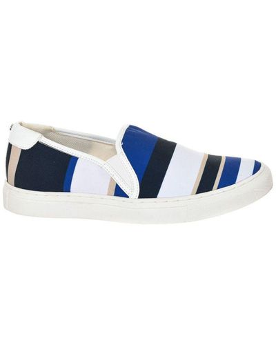 Armani S Round Toe Trainers With Elastic Straps 925193-7p582 - Blue
