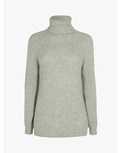 Ted Baker Sylinaa Chunky Wool Blend Roll Neck Jumper - Grey