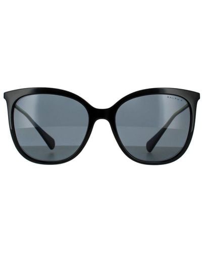 Ralph Lauren By Butterfly Shiny Dark Polarized Sunglasses - Black