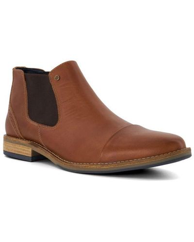 Dune Wf Chilean Wide Fit Toe-cap Chelsea Boots Wf Leather - Brown