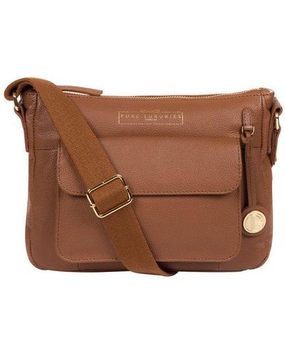 Pure Luxuries 'Tindall' Leather Shoulder Bag - Brown