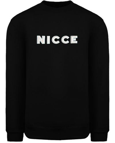 Nicce London Long Sleeve Crew Neck Logo Truman Sweatshirt 201 1 03 01 0001 Cotton - Black