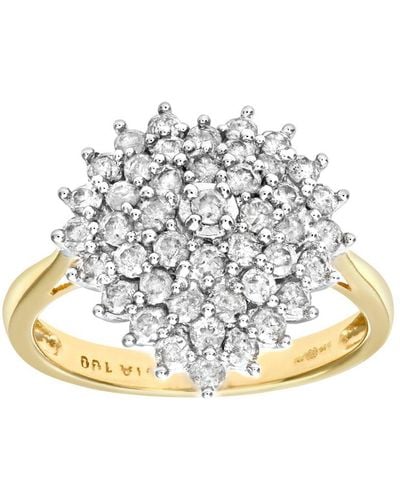 DIAMANT L'ÉTERNEL 18kt Geelgouden 1ct Hartvormige Diamanten Clusterring - Metallic