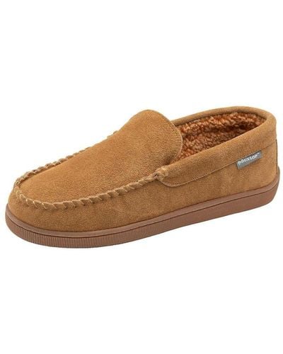 Dunlop Nathan Suede Leather Tan Slippers - Brown