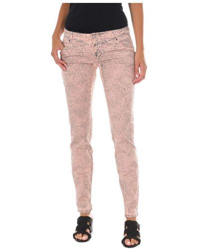 Met Long Trousers With Narrow Cut Hems 70dbf0585-r216 Woman Cotton - Pink