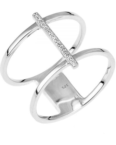 DIAMANT L'ÉTERNEL 9ct Witgouden Dubbellaagse Diamanten Ring