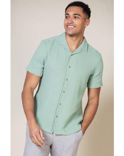 Nordam 'Adio' Cotton Short Sleeve Button-Up Printed Shirt - Green