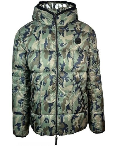 Philipp Plein Small Circle Logo Quilted Camo Jacket - Green