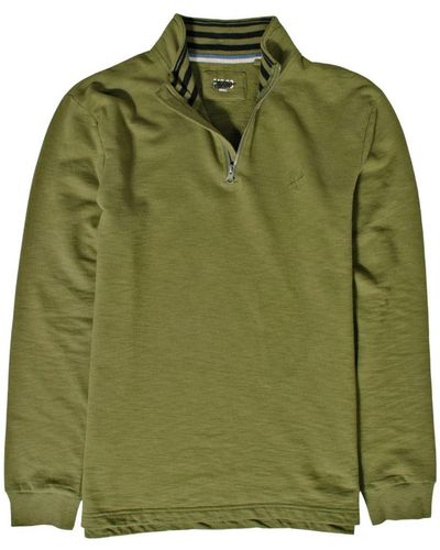 M&CO. Quarter Zip Cotton Sweatshirt - Green