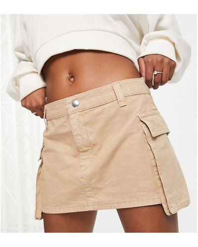 ASOS Petite Bellow Pocket Mini Skirt - Natural