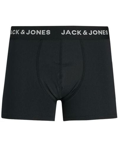 Jack & Jones Microfibre Plain Elasticated Waistband Black Trunks