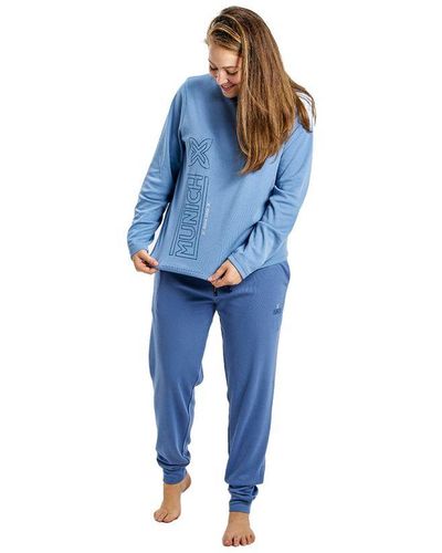 Munich Pyjama Met Lange Mouwen Mudp0301 - Blauw