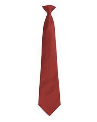 PREMIER Fashion ”Colours” Work Clip On Tie () - Red