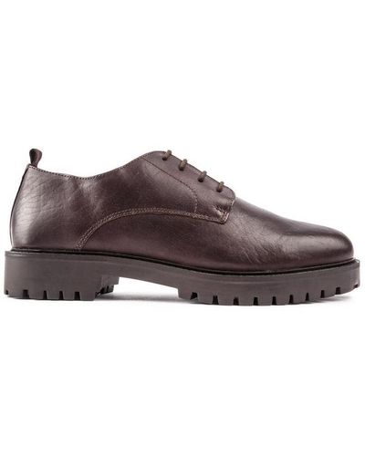 Walk London Sean Derby Shoes Leather - Brown