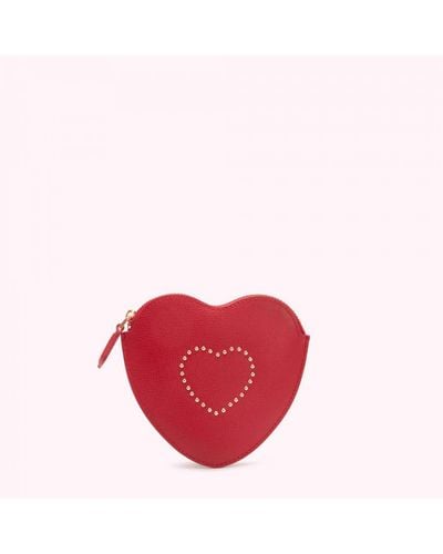 Lulu Guinness Red Studded Heart Coin Purse - Pink